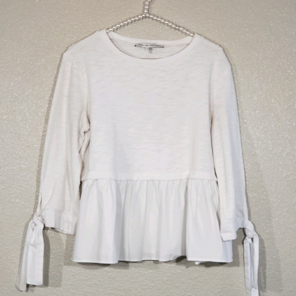 English Factory white peplum top
